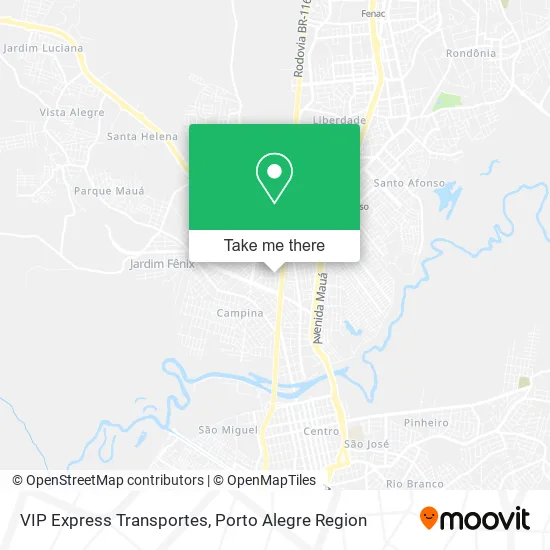 VIP Express Transportes map