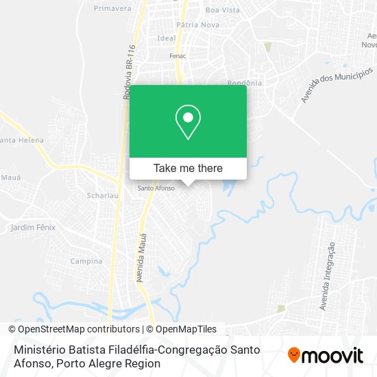 Mapa Ministério Batista Filadélfia-Congregação Santo Afonso