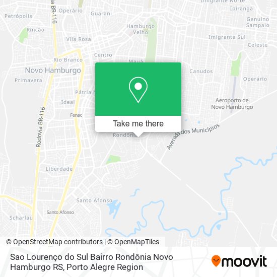 Mapa Sao Lourenço do Sul Bairro Rondônia Novo Hamburgo RS