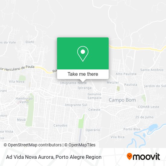 Ad Vida Nova Aurora map