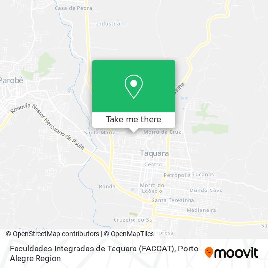 Mapa Faculdades Integradas de Taquara (FACCAT)