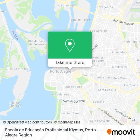 Mapa Escola de Educação Profissional Klymus