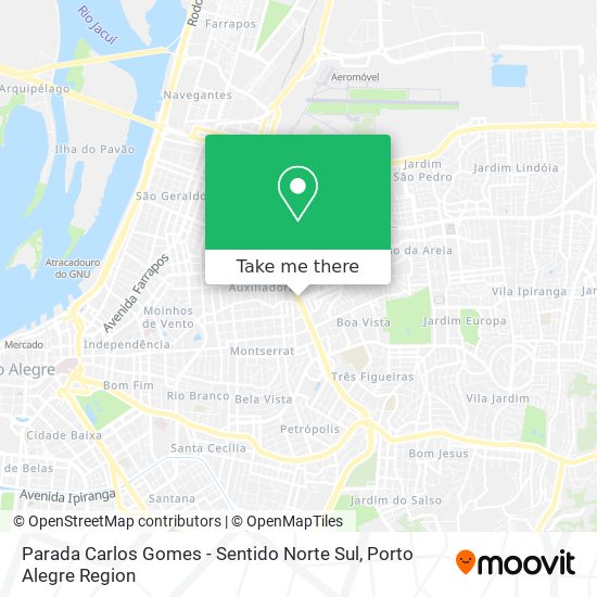 Mapa Parada Carlos Gomes - Sentido Norte Sul