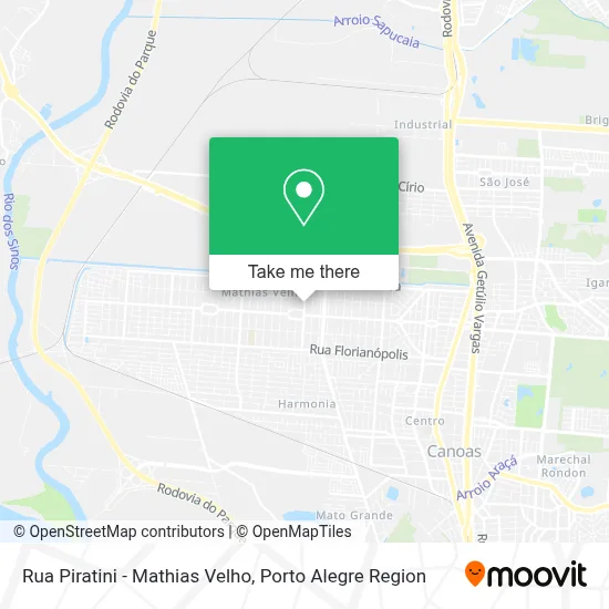 Rua Piratini - Mathias Velho map