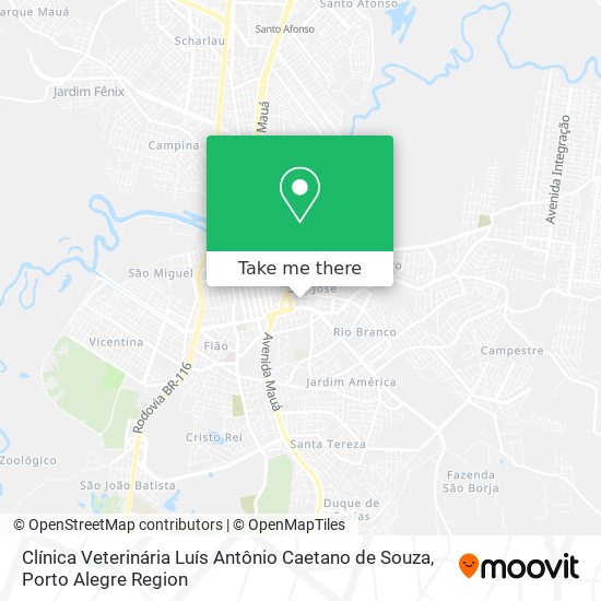 Clínica Veterinária Luís Antônio Caetano de Souza map