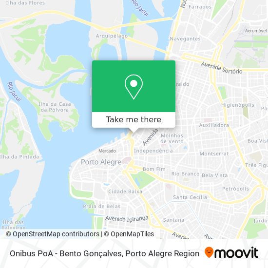 Onibus PoA - Bento Gonçalves map