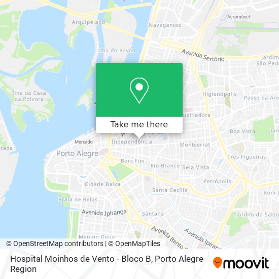 Hospital Moinhos de Vento - Bloco B map