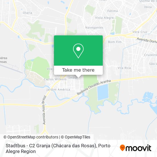 Mapa Stadtbus - C2 Granja (Chácara das Rosas)