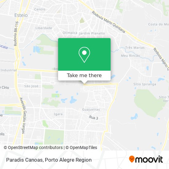 Paradis Canoas map