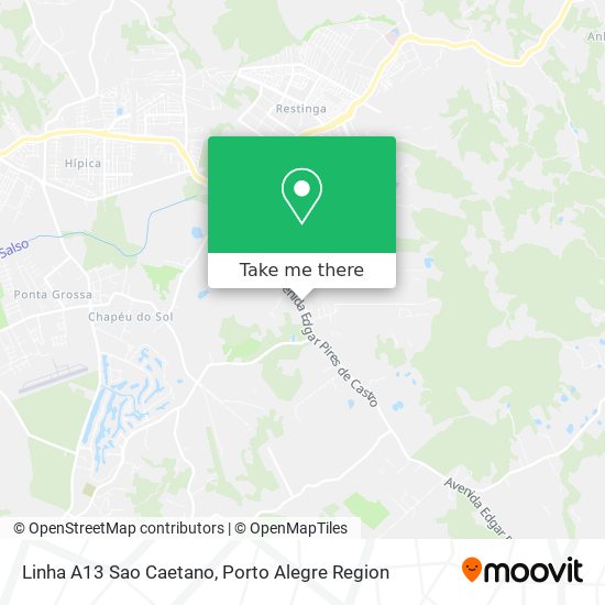 Linha A13 Sao Caetano map