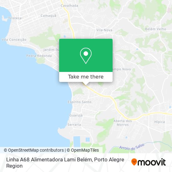 Linha A68 Alimentadora Lami Belém map