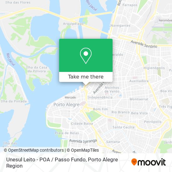 Unesul Leito - POA / Passo Fundo map