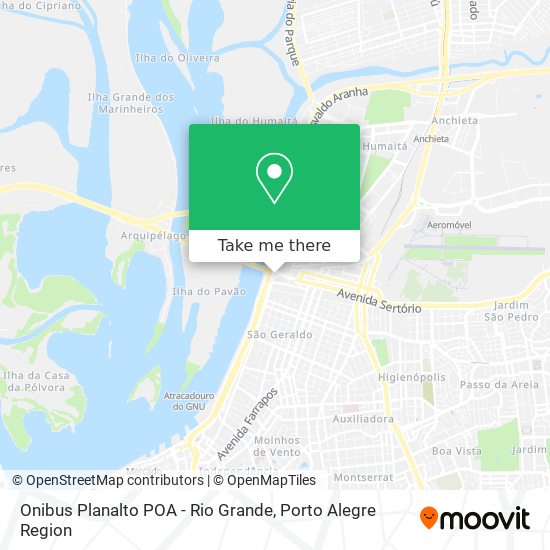 Onibus Planalto POA - Rio Grande map