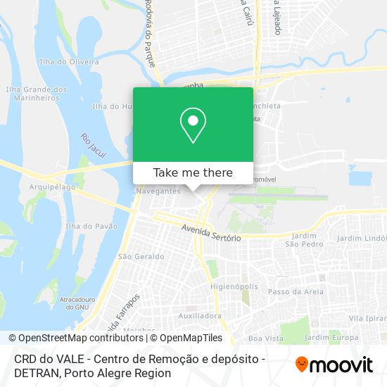 Mapa CRD do VALE - Centro de Remoção e depósito - DETRAN