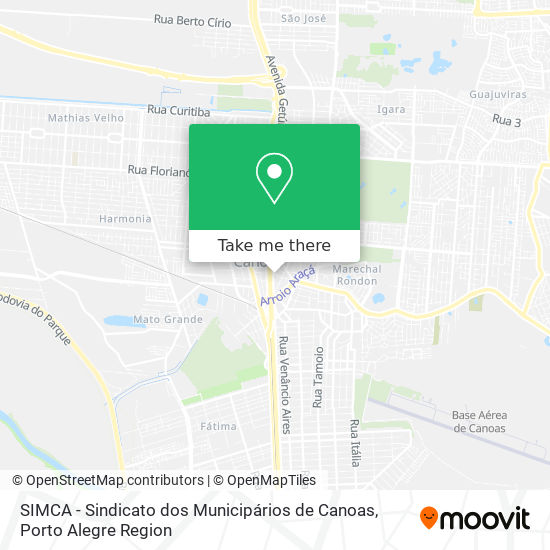 SIMCA - Sindicato dos Municipários de Canoas map