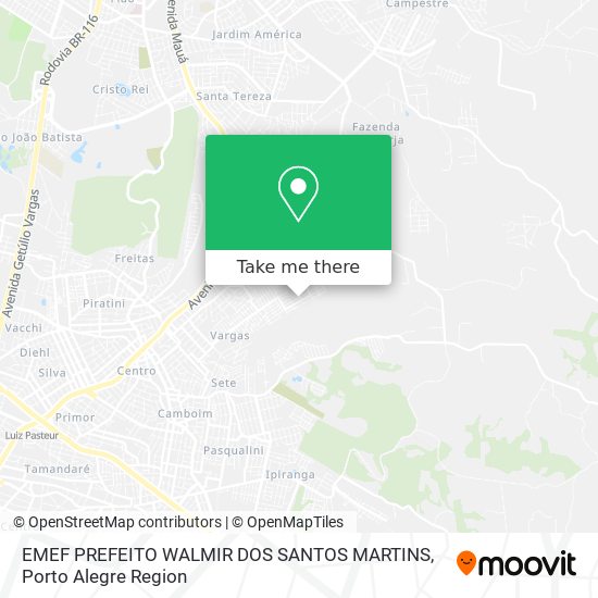 Mapa EMEF PREFEITO WALMIR DOS SANTOS MARTINS