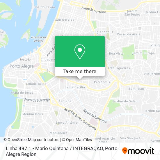 Mapa Linha 497.1 - Mario Quintana / INTEGRAÇÃO