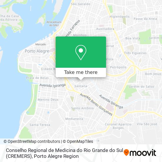 Mapa Conselho Regional de Medicina do Rio Grande do Sul (CREMERS)