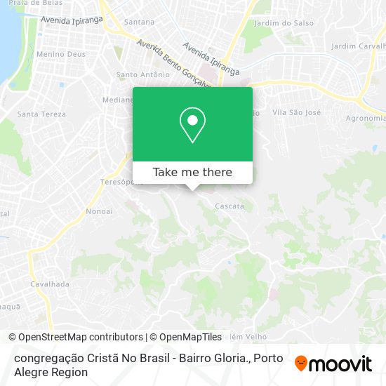 Mapa congregação Cristã No Brasil - Bairro Gloria.