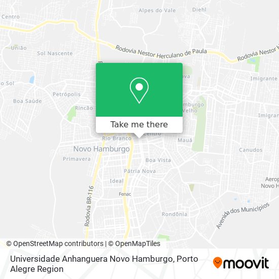 Universidade Anhanguera Novo Hamburgo map