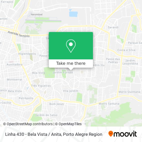 Mapa Linha 430 - Bela Vista / Anita