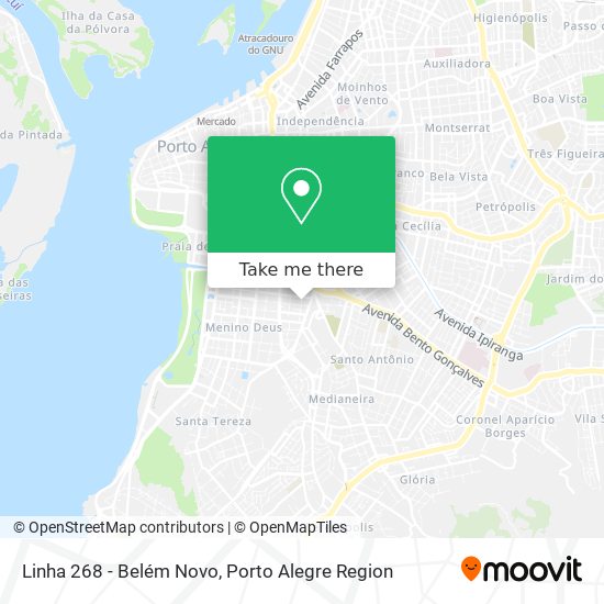 Mapa Linha 268 - Belém Novo