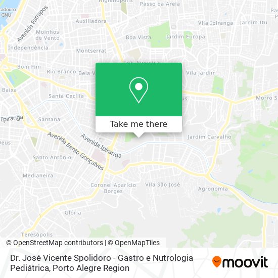 Mapa Dr. José Vicente Spolidoro - Gastro e Nutrologia Pediátrica