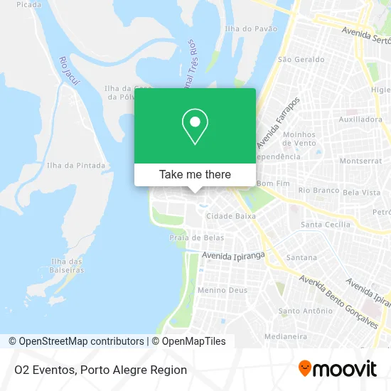 O2 Eventos map