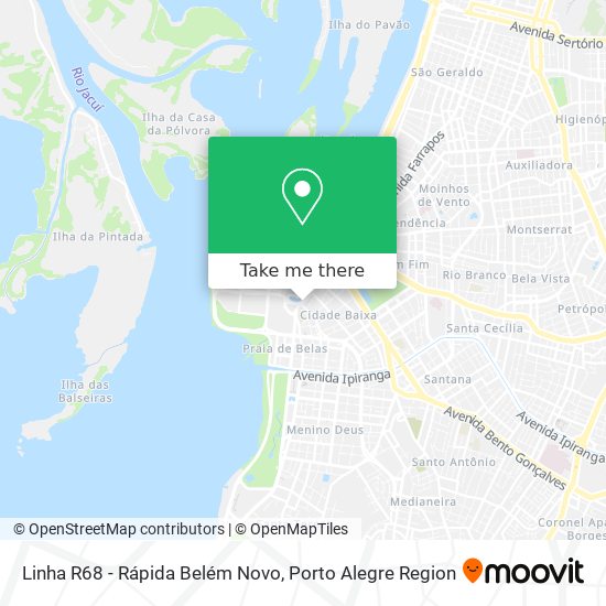 Mapa Linha R68 - Rápida Belém Novo