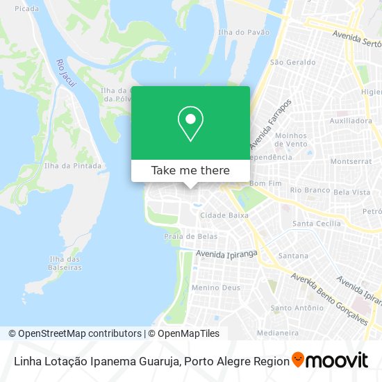 Linha Lotação Ipanema Guaruja map