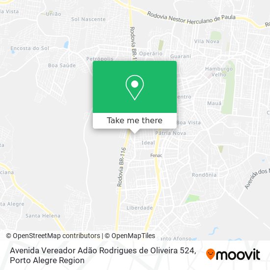 Mapa Avenida Vereador Adão Rodrigues de Oliveira 524