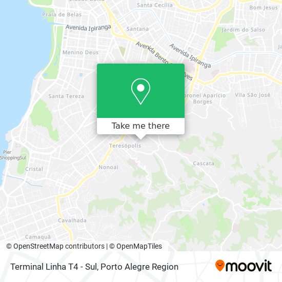 Mapa Terminal Linha T4 - Sul