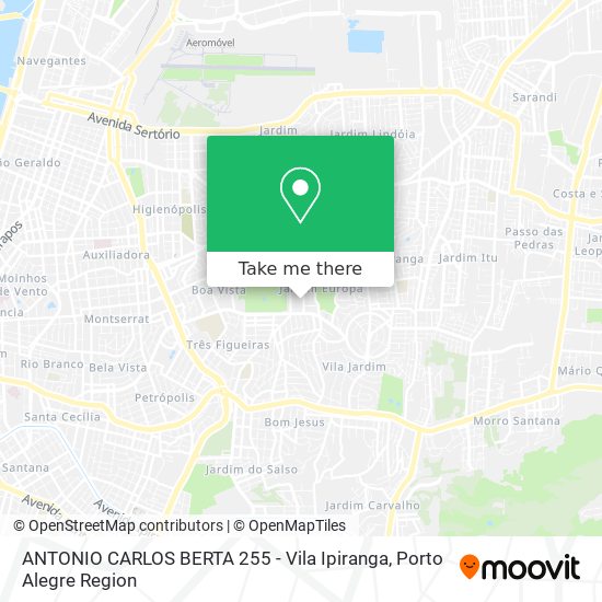 Mapa ANTONIO CARLOS BERTA 255 - Vila Ipiranga