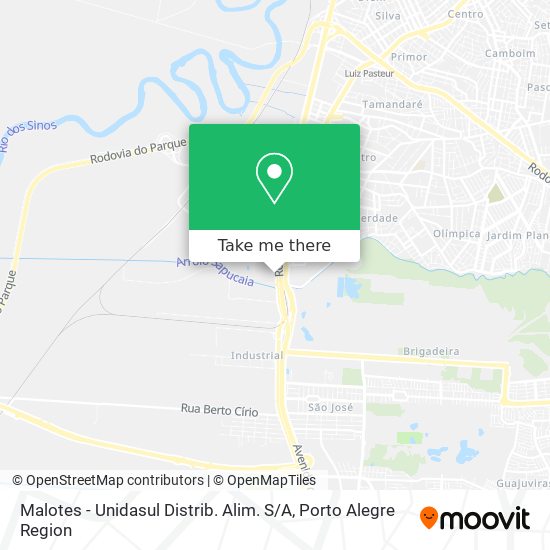 Malotes - Unidasul Distrib. Alim. S / A map
