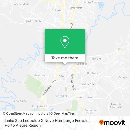 Linha Sao Leopoldo X Novo Hamburgo Feevale map