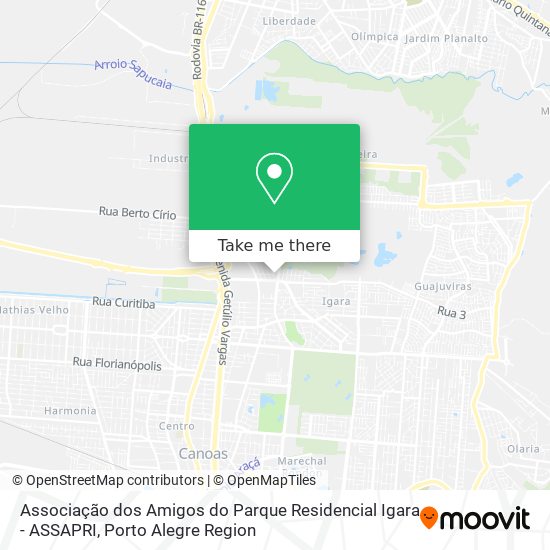 Mapa Associação dos Amigos do Parque Residencial Igara - ASSAPRI