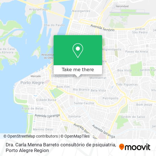 Mapa Dra. Carla Menna Barreto consultório de psiquiatria