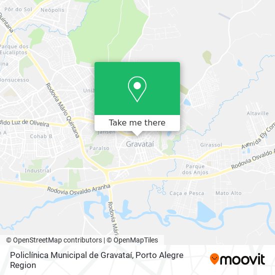 Mapa Policlínica Municipal de Gravataí