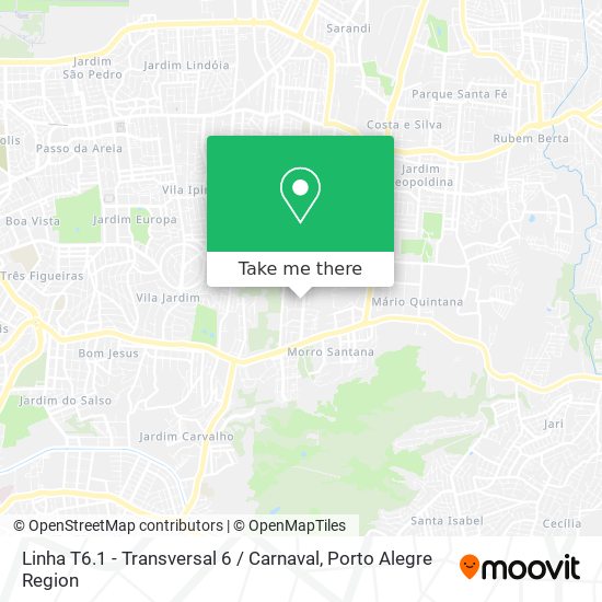 Linha T6.1 - Transversal 6 / Carnaval map