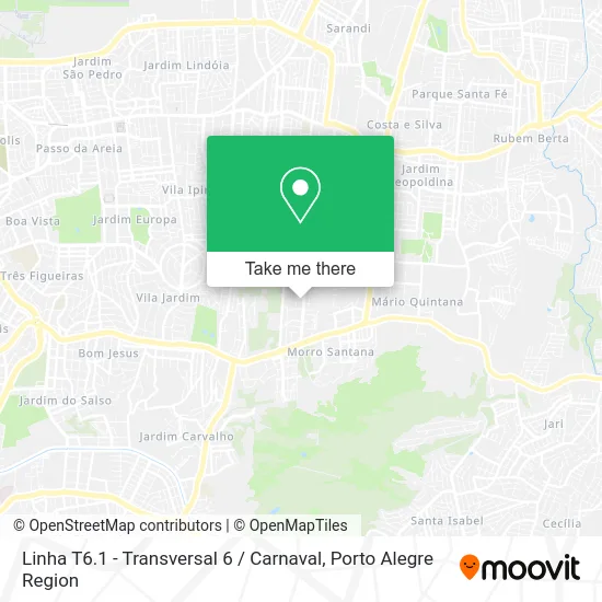 Linha T6.1 - Transversal 6 / Carnaval map