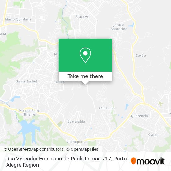 Mapa Rua Vereador Francisco de Paula Lamas 717