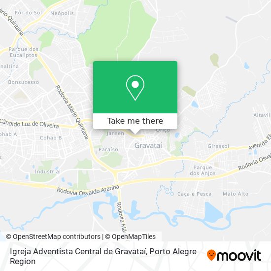 Mapa Igreja Adventista Central de Gravataí