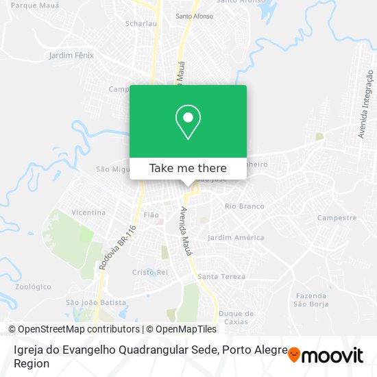 Mapa Igreja do Evangelho Quadrangular Sede