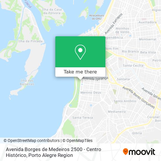 Mapa Avenida Borges de Medeiros 2500 - Centro Histórico