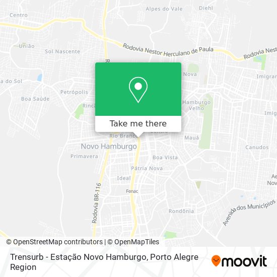 Mapa Trensurb - Estação Novo Hamburgo