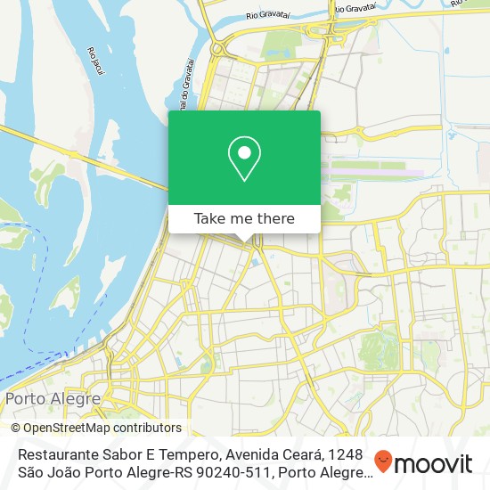 Mapa Restaurante Sabor E Tempero, Avenida Ceará, 1248 São João Porto Alegre-RS 90240-511