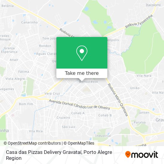 Mapa Casa das Pizzas Delivery Gravataí