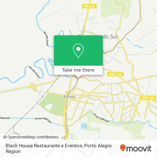 Mapa Black House Restaurante e Eventos
