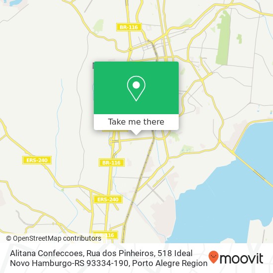 Mapa Alitana Confeccoes, Rua dos Pinheiros, 518 Ideal Novo Hamburgo-RS 93334-190