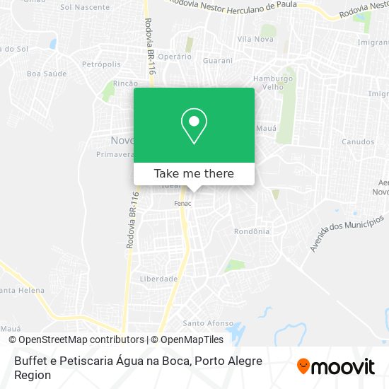 Mapa Buffet e Petiscaria Água na Boca